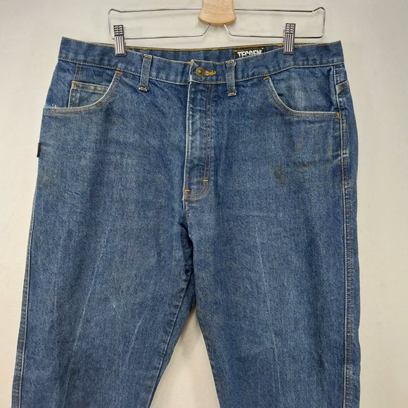 TECGEN FR Jeans Men 38x32 Blue Fire Flame Resistant 2112 Work Heavy Denim - Picture 7 of 14